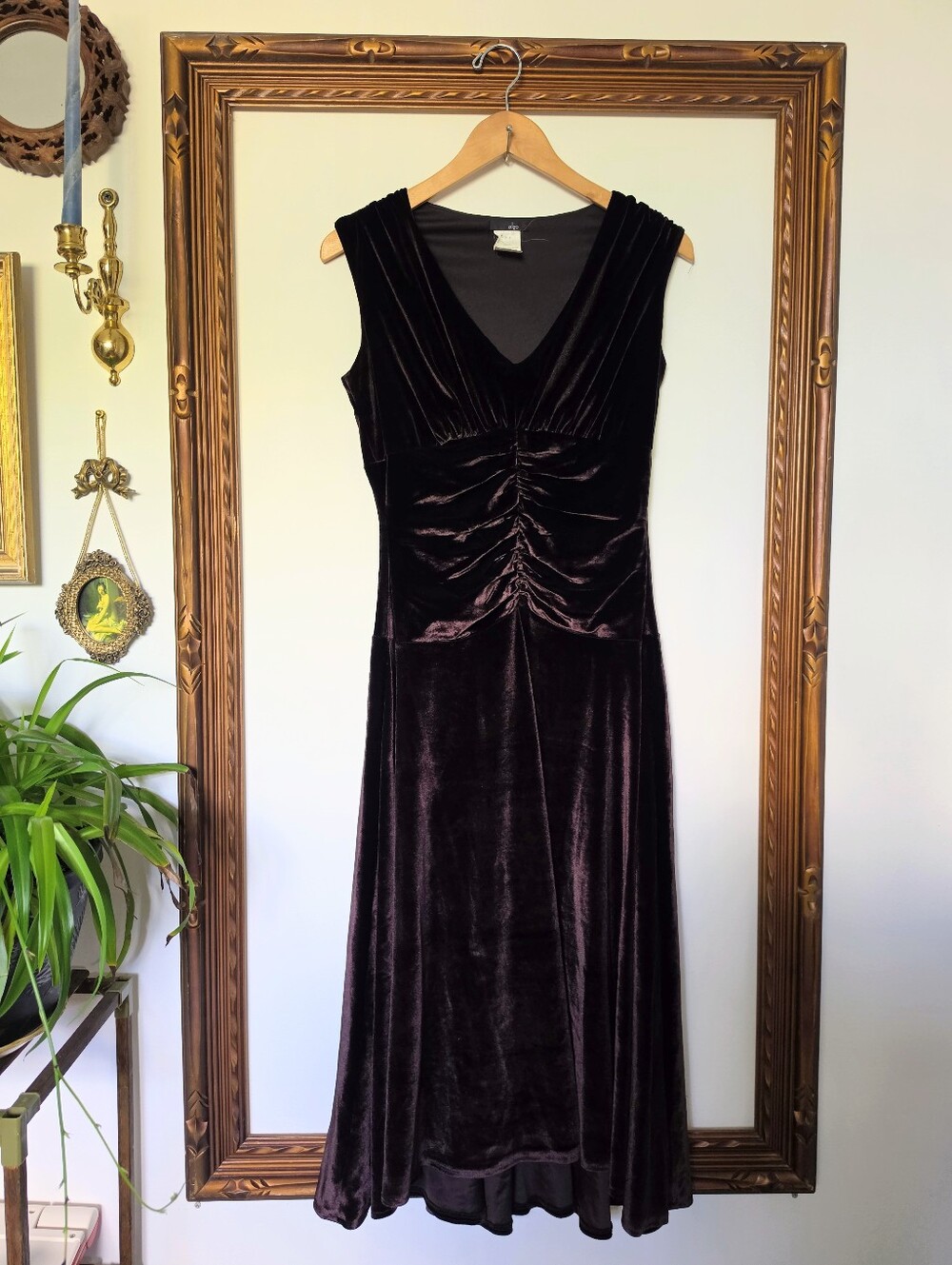 Y2k Whimsigoth Elegant Velvet Sleeveless Dress in Rich Brown